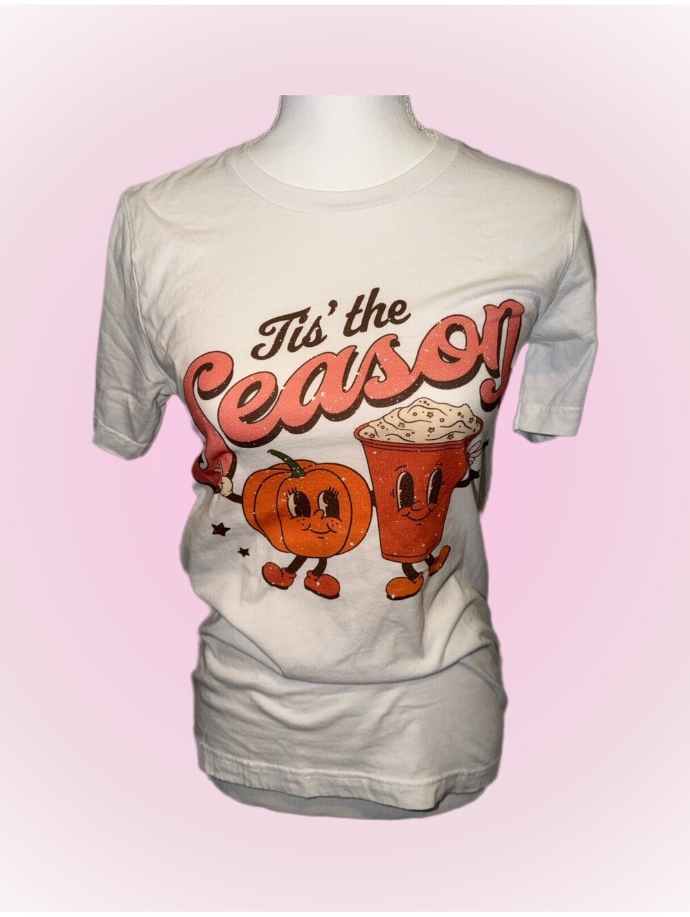 Womens Size Small Tis' the Season T-Shirt | Pumpkin Spice